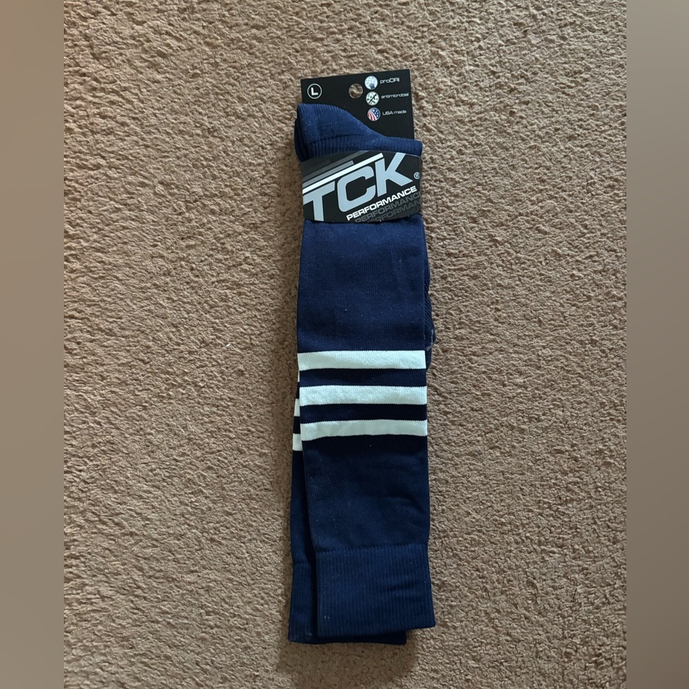 TCK NAVY BASEBALL SOCKS sports long white performance new comfortable stylish
